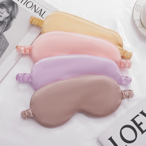 Faux Satin Sleep Eye Mask Soft Smooth Breathable Light Blocking Blindfold For Travel Home Sleeping Adjustable Elastic Strap