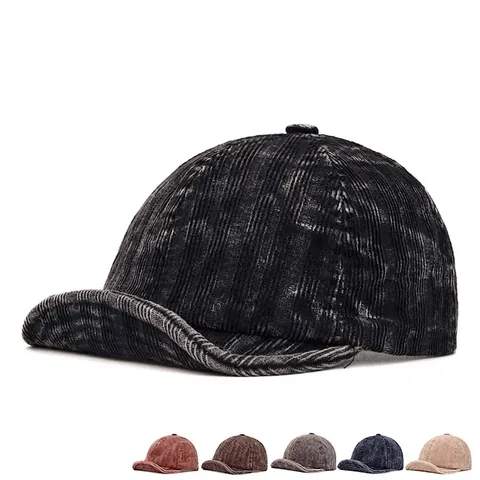 Casquette De Baseball En Velours Côtelé Rétro Visière Souple Délavée Ajustable Chapeau Hommes Femmes Automne Hiver