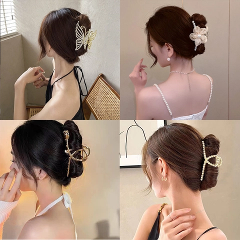 Haarklammern Legierung Kunststoff Blumen Schmetterling Künstliche Perle Tassel Koreanischer Stil Elegant Damen Haarschmuck