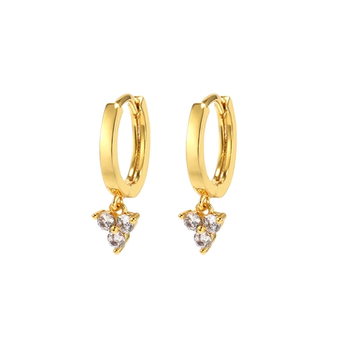 Fashion Copper Gold Plated Earrings For Women Minimalist Heart Arrow Flower Pearl Zirconia Hoop Drop Earrings Jewelry