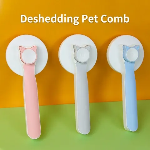 Cepillo De Aseo Autolimpiante Púas De Acero Inoxidable Eliminación De Pelo Con Un Clic Peine De Masaje Para Gatos Y Perros