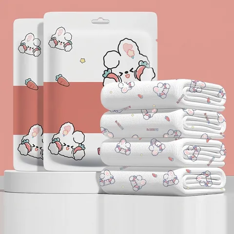 Disposable Travel Bedding Sheet Duvet Cover Pillowcase Thickened Non-woven For Hotel Cartoon Rabbit Printed EO Sterilized