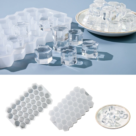Honeycomb Silikon Eiswürfelform Flexible Einfache Entnahme Form Für Whiskey Cocktails Getränke Wiederverwendbar Sechseckiges Design