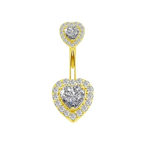 Copper Rhinestone Belly Rings Butterfly Heart Shape Dangle Navel Rings Jewelry For Women Beach Party Accessories