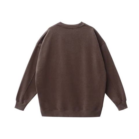 Crewneck Sweatshirt Zwaargewicht Katoen Fleece Gevoerd Gewassen Vintage Losse Pasvorm Drop Shoulder Oversized Heren Dames