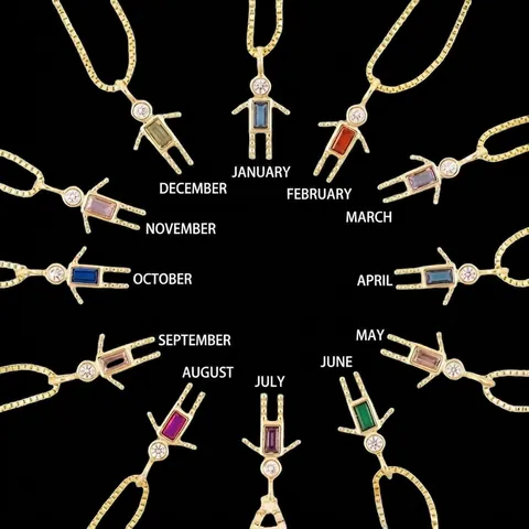 Collana Pendente Robot Pietra Natala Ottone Con Zirconia Cubica Colorata Catena Box Gioielli Regalo Per Donne