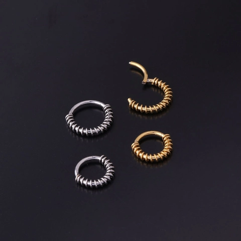 Anello Da Naso In Acciaio Inossidabile Design A Molla A Spirale Cerchio Per Piercing Incernierato Senza Cuciture