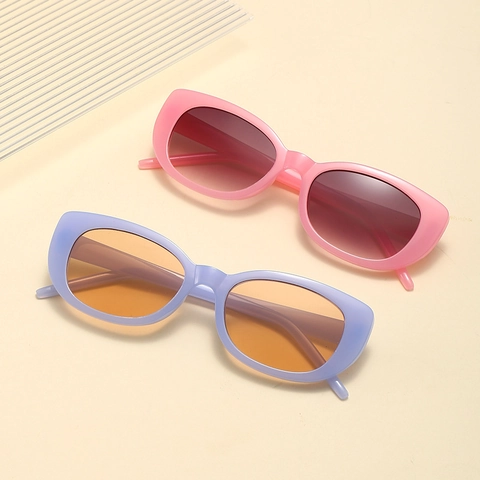 Lunettes De Soleil Cat Eye Vintage Carré Monture PC Protection UV400 Mode Couleur Gelée Plein Air Femmes Hommes