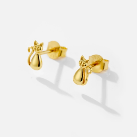 S925 Sterling Zilveren Dieren Oorknopjes Verguld Schattige Kat Hond Dinosaure Eenhoorn Oorbellen Minimalistische Sieraden Voor Vrouwen