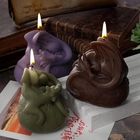Molde De Silicona De Dragón De Piedra DIY 3D Pterodáctilo Dinosaurio Vela Aromática Artesanía Yeso Resina Decoración De Mesa