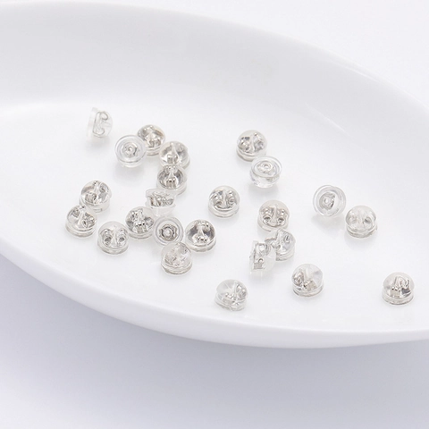Earring Backs Stoppers Silicone With 925 Sterling Silver Core Safety Nut Replacement Jewelry Findings