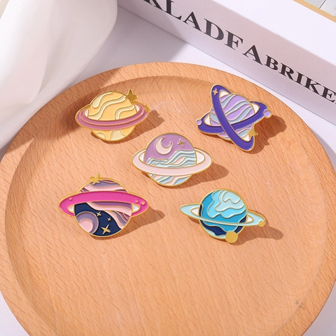 Cartoon Ruimte Planeet Serie Legering Emaille Broche Pin Japanse Ins Stijl Universum Saturnus Broche Sieraden Accessoire Vrouwen