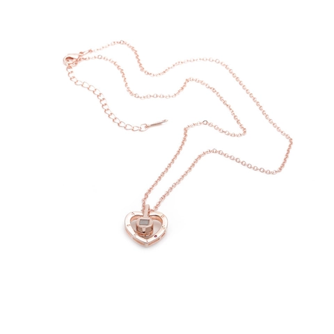 Collier Projection Cœur Oeil Du Diable Cuivre Micro Pavé Zircon Chiffres Romains Bijoux Pendentif Élégant Pour Femmes