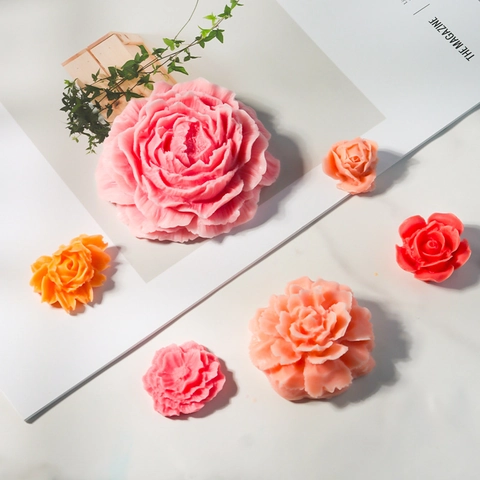 3D Bloem Siliconen Vorm Pioenroos Vorm Voor DIY Handgemaakte Kaars Zeep Taart Decoratie Gips Hars Ambacht