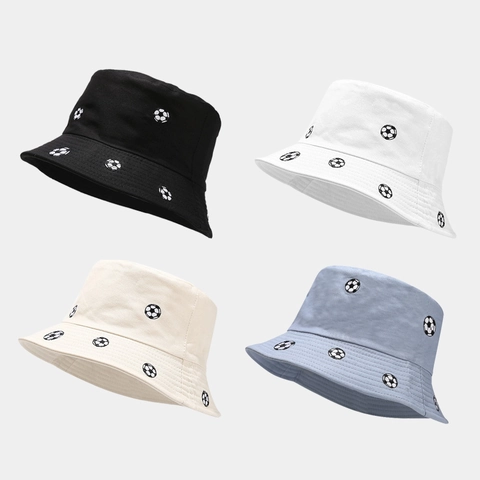 Cappello Da Pescatore Ricamo Calcio Cotone Protezione Solare Outdoor Fan Sport Casual Per Uomo Donna