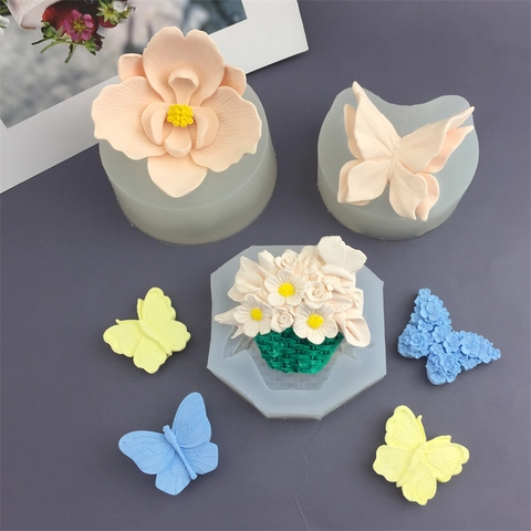 Stampo In Silicone Farfalla Fiore Orchidea Luna DIY Fondant Cottura Aromaterapia Gesso Sapone Antiaderente Resistente Al Calore