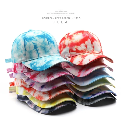 Vintage Tie Dye Baseball Cap For Men Women Adjustable Streetwear Sun Hat Outdoor Breathable Polyester Hip Hop Dad Hat