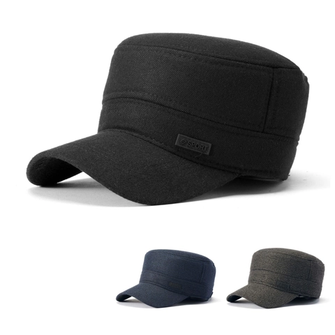 Herren Cadet Cap Flache Mütze Winter Warm Verdickt Fleece Winddicht Outdoor Casual Sport