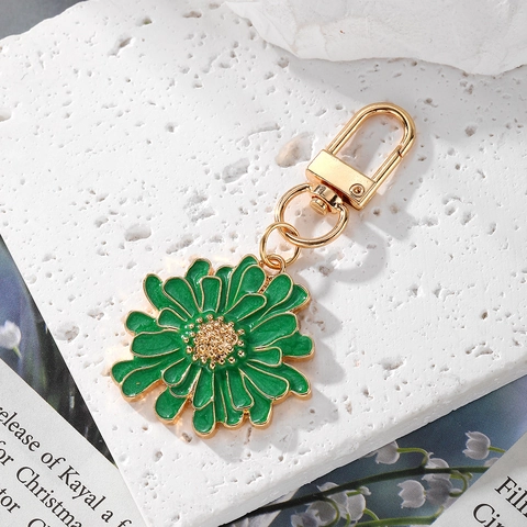 Porte-clés Fleur Marguerite Alliage Émail Pendentif Charme De Sac Pour Femmes Filles Style Pastoral Frais Coloré Nouveauté