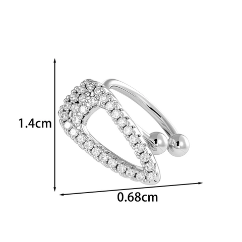 Ear Cuff A Forma Di U In Zircone Rame Micro Intarsiato Senza Buco Orecchino Minimalista Geometrico Per Donna