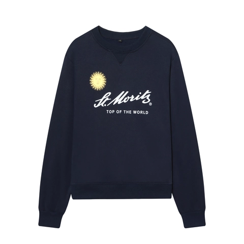 Damen Sweatshirt Und Weite Hose Baumwolle Polyester St Moritz Druck Rundhalsausschnitt Langarm Casual Streetwear