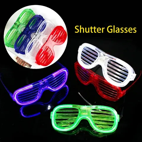 LED Shutter Glasses Glowing Neon Flash Plastic Eyewear For Party Rave Club Festival Novelty Night Glow