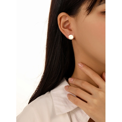 Minimalist Brushed Ball Stud Earrings With 925 Sterling Silver Earring Post Elegant Hollow Copper Jewelry For Women