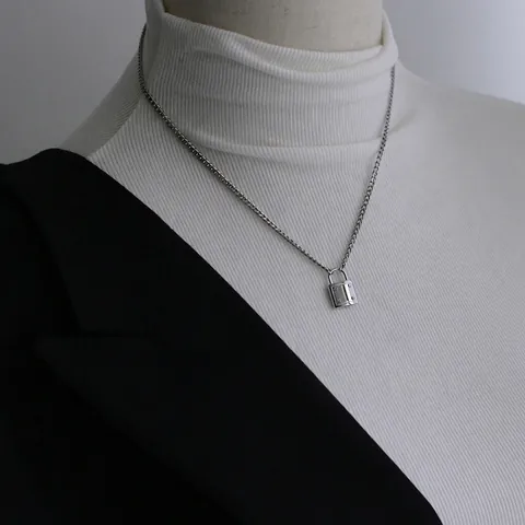 Slot Hanger Ketting Titanium Staal 18K Verguld Gourmetteketting Punk Hip Hop Industriële Stijl Klinknagel Detail Sieraden