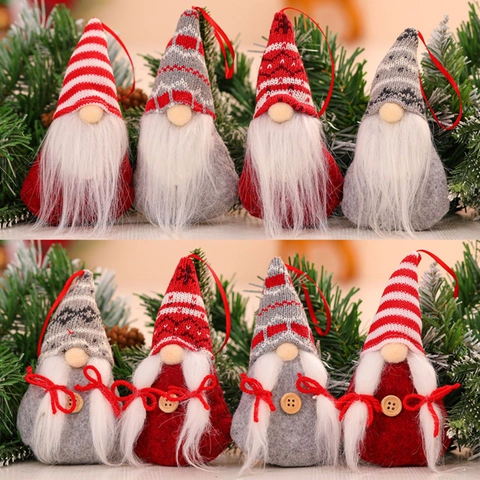 Ornamenti Di Gnomo Di Natale In Maglia Feltro Peluche Senza Volto Tomte Pendenti Appesi Per Decorazioni Per Alberi