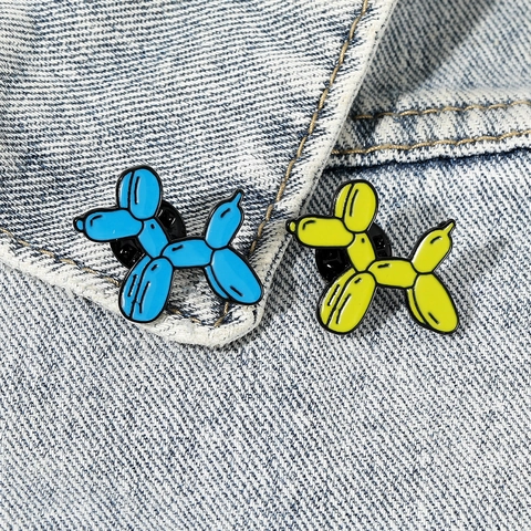 Cartoon Ballonhond Emaille Pin Mode Legering Dier Brosche Badge Voor Kleding Tassen Sieraden Accessoire Cadeau Vrouwen Mannen