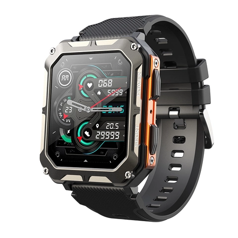 Rugged Outdoor Smartwatch Heart Rate Sleep Monitor Bluetooth Call Tactical Sports Fitness Tracker Silicone Strap Men Women