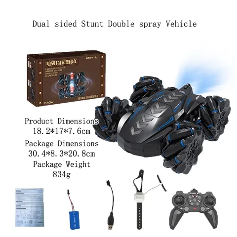 Geste Sensor RC Stuntauto Beidseitig 4WD Drift Rennspielzeug Mit Spray Licht Musik Mecanum Räder Für Kinder