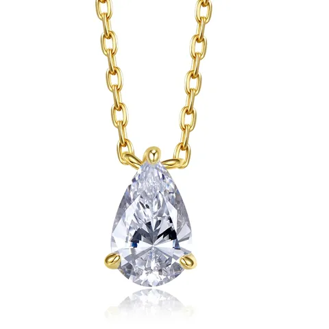 Collar con Colgante de Gota de Agua en Forma de Pera de Plata de Ley S925 para Mujer Elegante Gargantilla de Strass Incrustado Joyería de Regalo