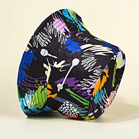 Cappello Alla Pescatora Graffiti Tela Street Art Stampa Astratta Protezione Solare Ombra Esterna Top Piatto Casual Unisex