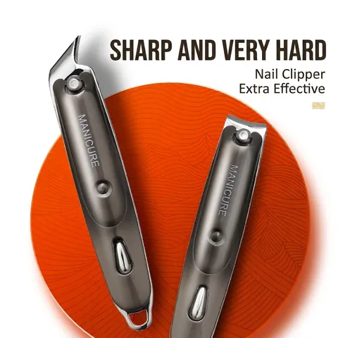 Professional Stainless Steel Plastic Nail Clippers Manicure Pedicure Tools With PU Leather Case Portable Ear Spoon Gun Grey
