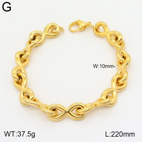 Modisches Gliederkettenarmband 18K Vergoldeter Edelstahl Dicke Kette Unendlichkeit Schweinenasen Schmuck Für Damen Herren
