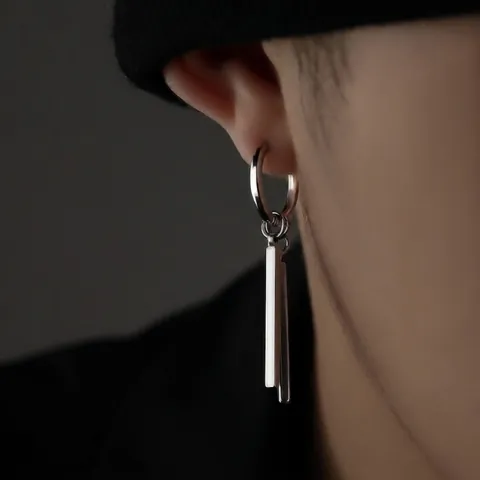 Pendientes De Aro Punk Góticos Acero Inoxidable Cruz Pluma Espada Colgante Hip Hop Joyería Unisex