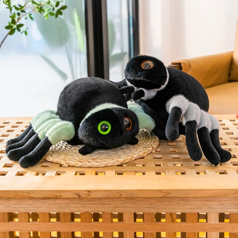 Plush Spider Toy Big Eyes Soft Stuffed Animal Doll For Home Decor Halloween Prank Gift Kids Boys Girls