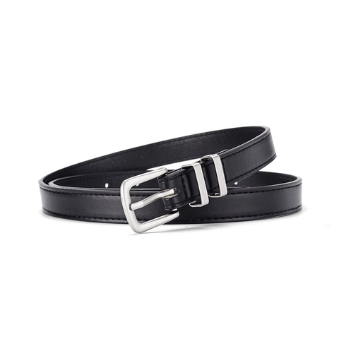 Ceinture Fine en Cuir PU pour Femmes Sangle de Taille à la Mode Avec Boucle en Alliage Décontracté Jeans Robe Ceintures Décoratives