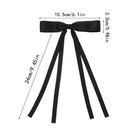 Pince À Cheveux Noeud En Ruban De Satin Avec Longs Rubans Élégante Grande Douce Pince Crocodile Accessoires Cheveux