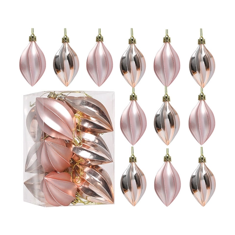 Ornamenti Sospesi Di Natale Plastica Galvanizzata Forme Di Carambola Lacrima Per Decorazione Albero Festa Elegante