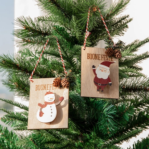 Decorazioni Natalizie Da Appendere In Legno Babbo Natale Pupazzo Di Neve Renna Clip Per Foto Corda Pigne Arredamento Casa