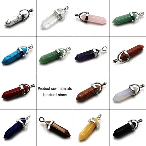 Collana Con Ciondolo A Punta Di Cristallo A Colonna Esagonale Pietra Naturale Guarigione Reiki Gioielli Spirituali Donna Uomo