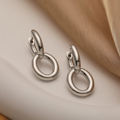 Hartvormige Hoop Oorbellen Echt Verguld Koper Glad Geometrisch Minimalistisch Retro Mode Sieraden Voor Dames
