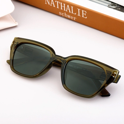 Occhiali Da Sole Polarizzati Cat Eye Protezione UV400 Montatura PC Metallo Retro Quadrati Per Uomini Donne Guida All'aperto Moda