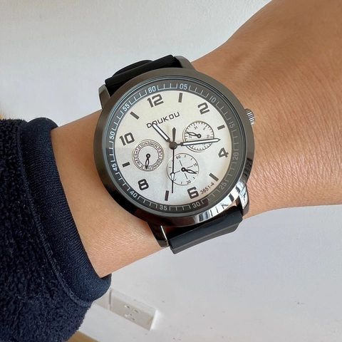 Orologio Al Quarzo Moda Ampio Quadrante Cassa In Lega Cinturino In Silicone Display Analogico Orologio Da Polso Casual Uomo Donna