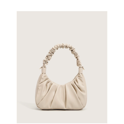 Bolso De Hombro Fruncido Para Mujer Cuero PU Bolso De Mano Nube Con Correa Ajustable Bolso Cuadrado Pequeño Elegante