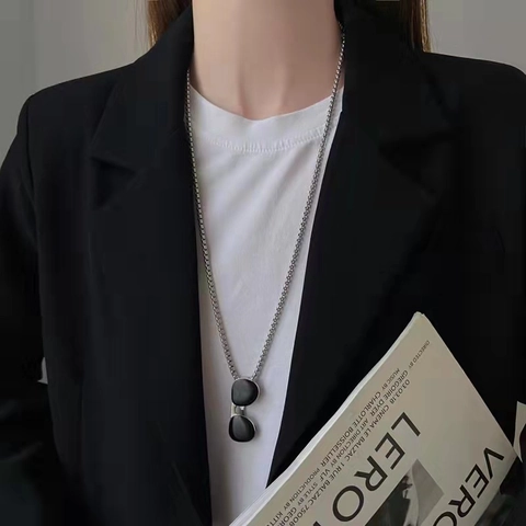 Collana Pendente Occhiali Da Sole Con Catena Acciaio Titanio E Lega Accessorio Moda Hip Hop Uomo Donna