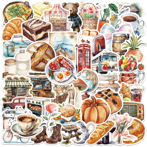 Adesivi Decorativi Acquerello PVC Impermeabile Per Laptop Telefono Skateboard Bottiglia Acqua Forniture Scrapbooking