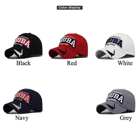 Cappello Da Baseball Ricamo Happy Aruba Island Cotone Regolabile Lavato Cappello Da Sole All Aperto Uomo Donna